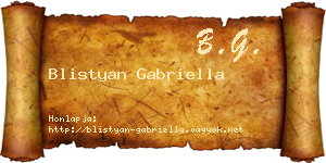 Blistyan Gabriella névjegykártya